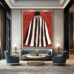 Striped Cloak Figure Abstract Painting with Bold Patterns GAB0052