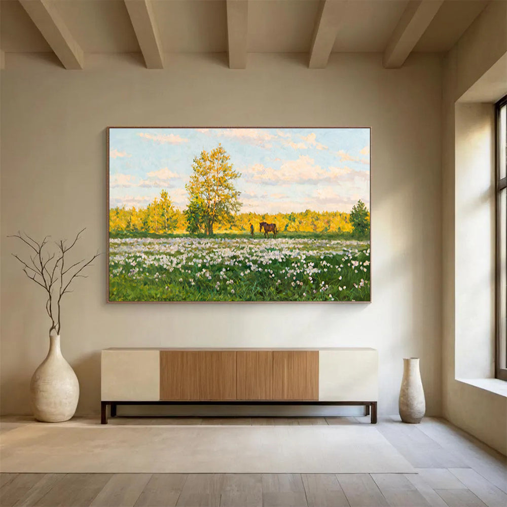 Summer Meadow Abstract Painting for Outdoor - Themed Cafes YHT216