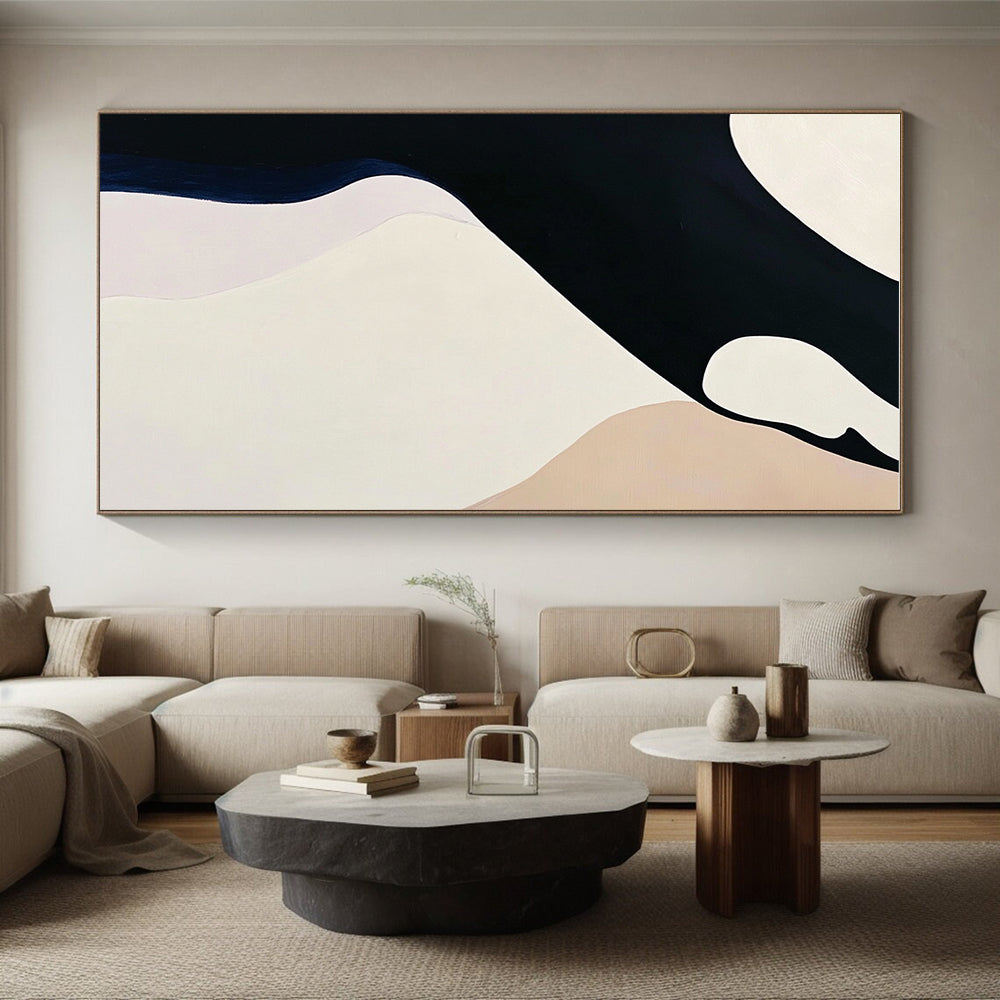 Minimalist Curved Shapes Abstract Painting with Subtle Grace WINK051