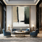 Black and Neutral Abstract Painting for Industrial - Style Art Galleries GAB1188