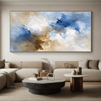 Blue - Beige Abstract Clouds Painting with Serene Harmony WINK370