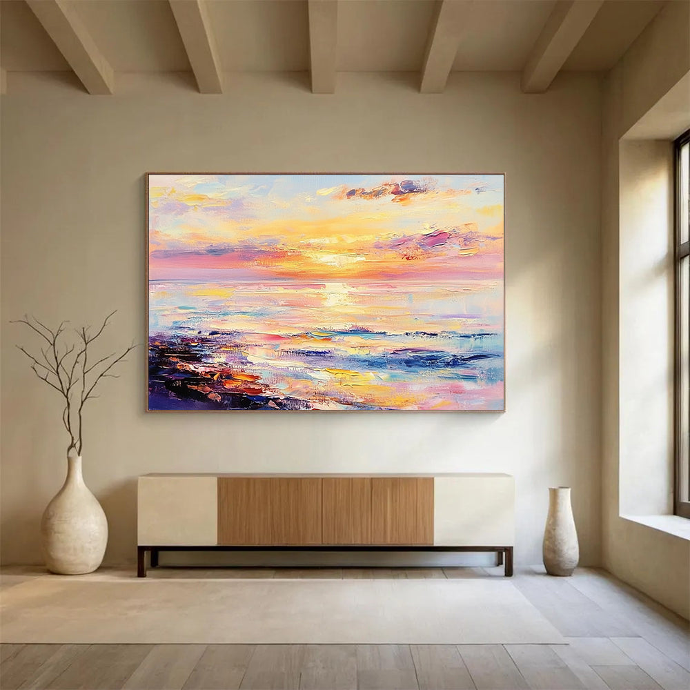 Pastel Sunset Seascape - Dreamy Hues of Dusk ABS008