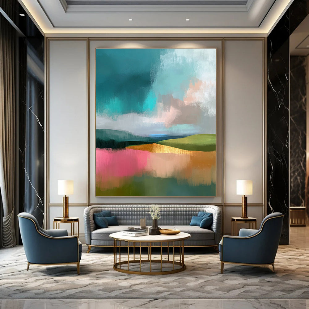 Colorful Hills Abstract - Contemporary Landscape Art GAB0541