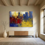 Abstract City Fragment Painting with Textured, Urban Layers ABS515