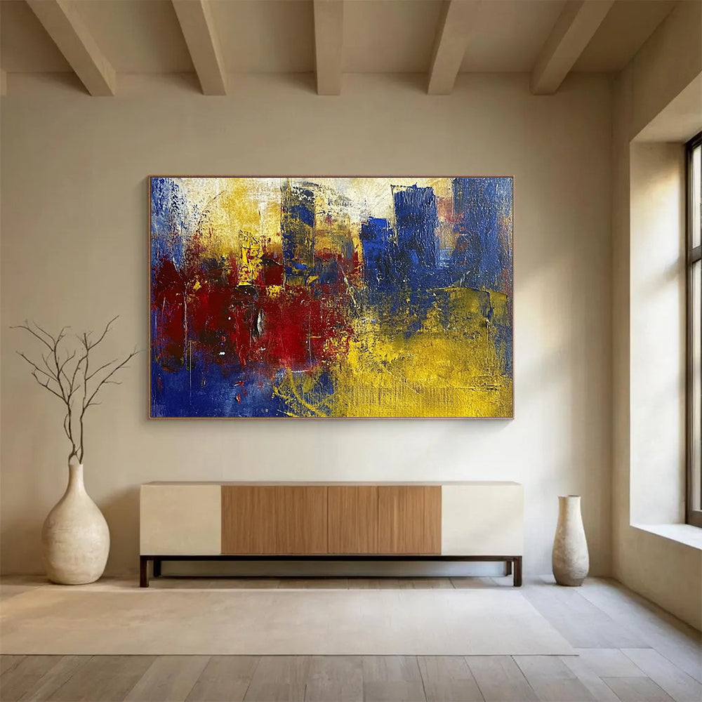 Abstract City Fragment Painting with Textured, Urban Layers ABS515