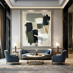 Neutral Tones Abstract Painting for Scandinavian - Inspired Home Offices GAB0923