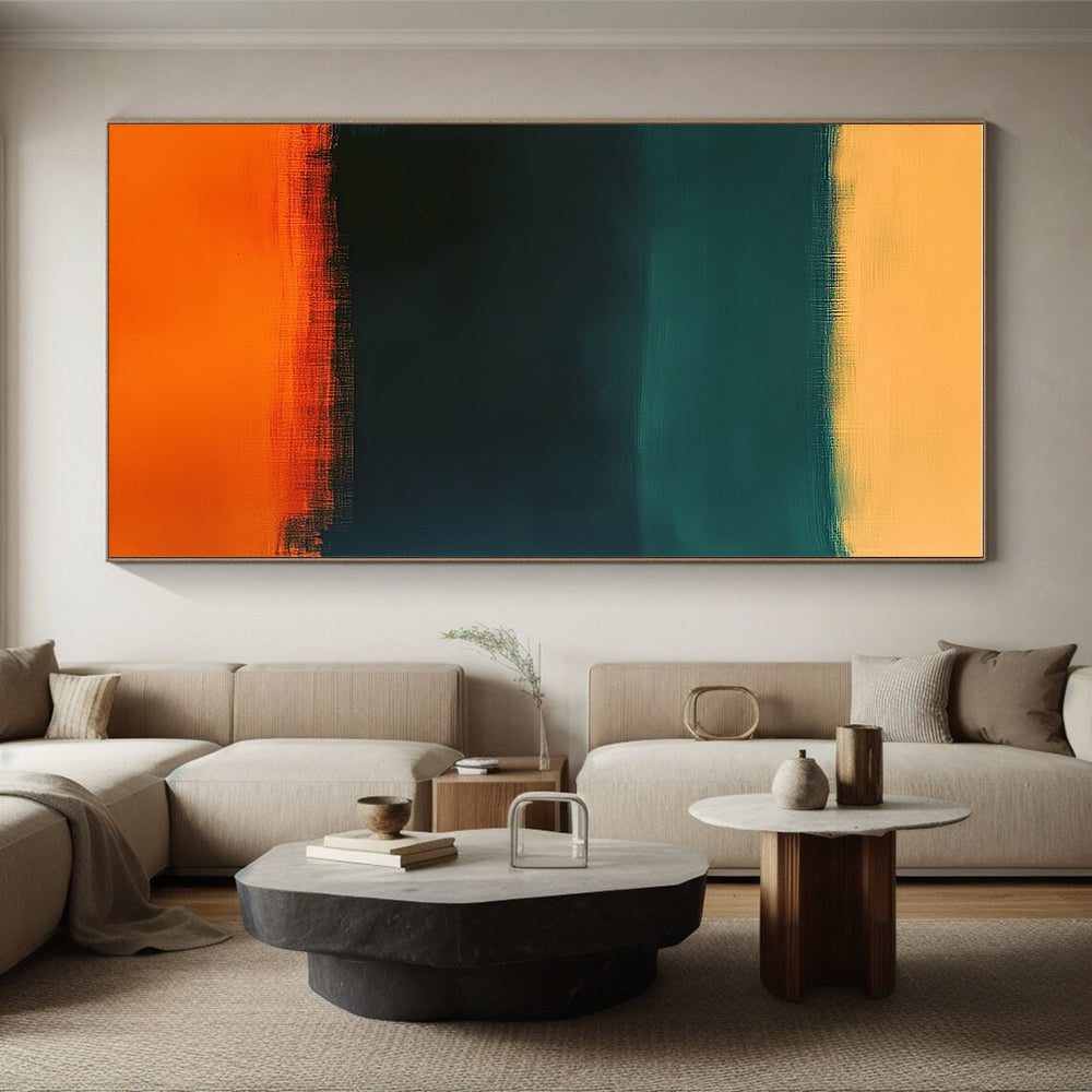 Reverse Gradient Bands Abstract Painting with Unique Contrast WINK157
