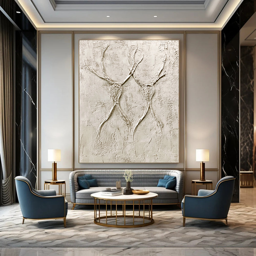 Textured Antler Forms Abstract Painting of Natural Textures GAB0112