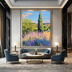 Provence Landscape Abstract Painting for Rustic - Chic Dining Rooms HENG436