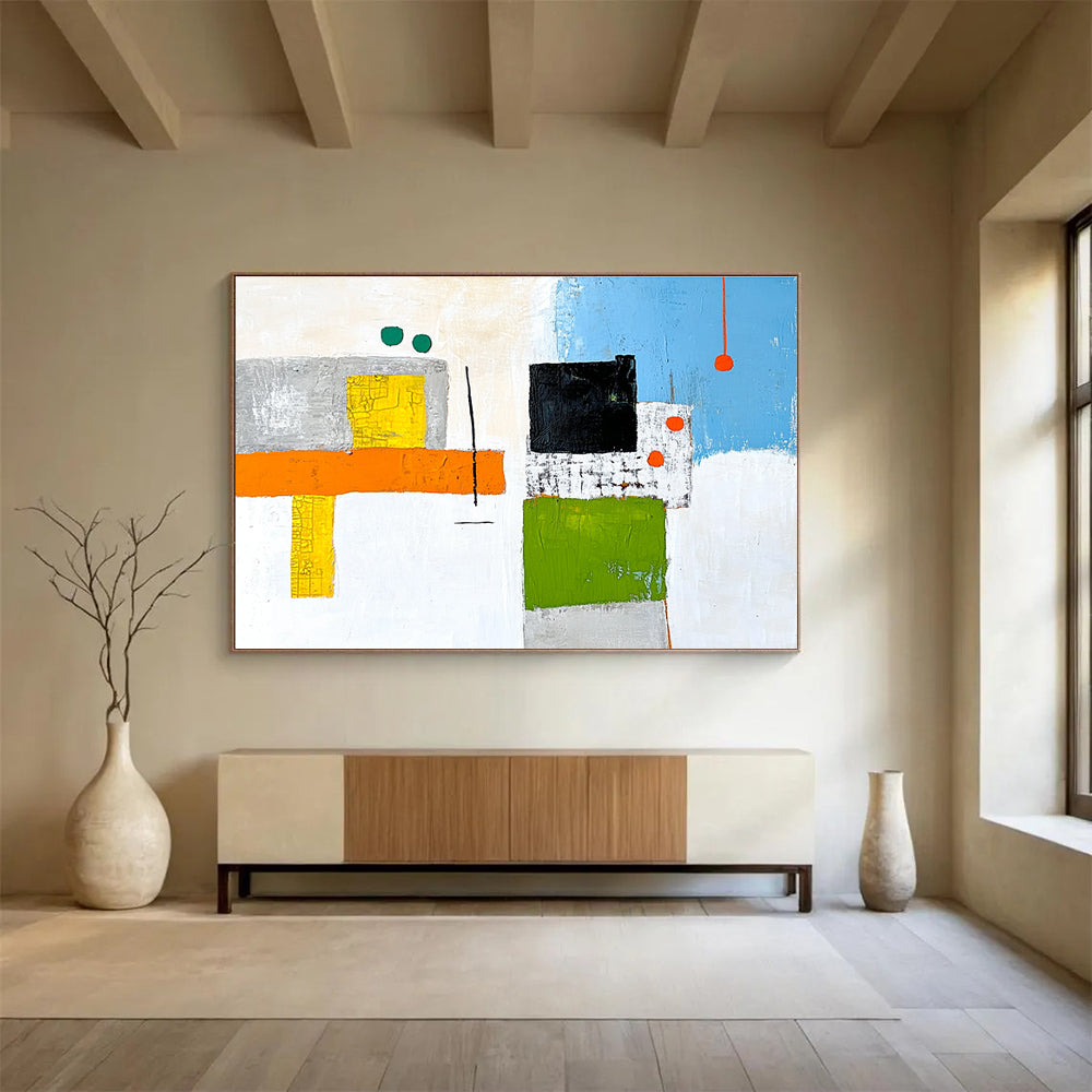 Color - Block Abstract Painting with Vibrant Geometric Shapes ABS258