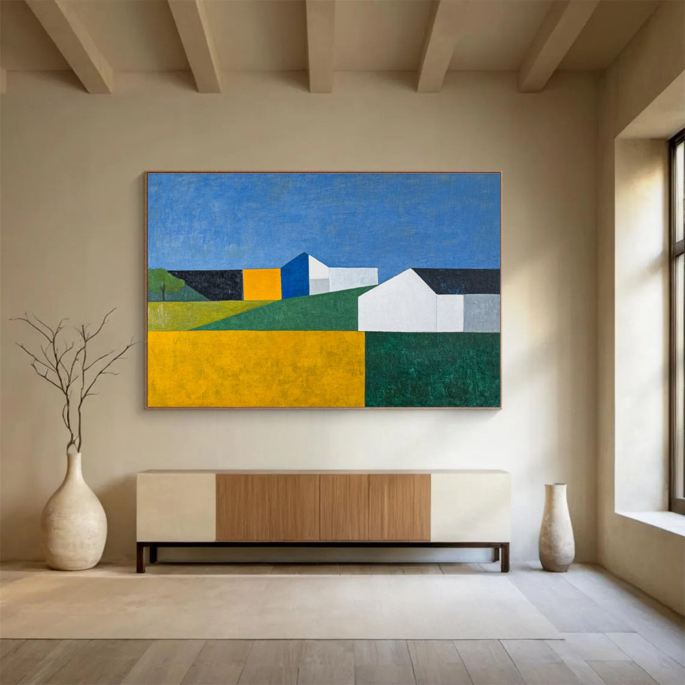 Colorful Rural Landscape Abstract  Vibrant Countryside ABS102