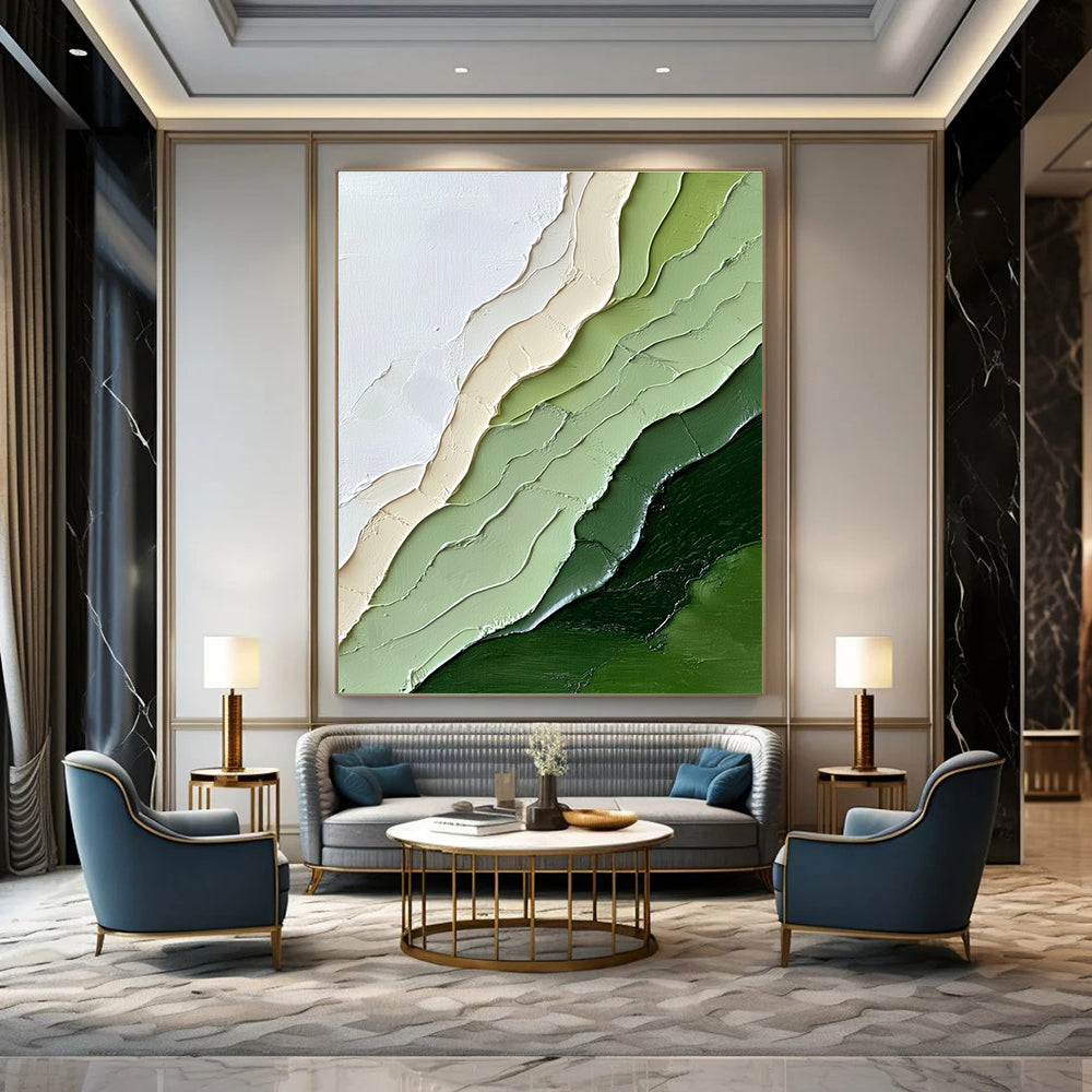 Green Layered Art Textured Landscape Abstract Painting GAB0258