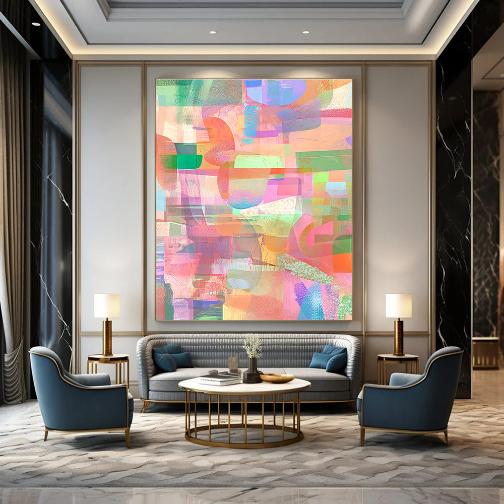 Pastel Color Block Abstract Painting for Whimsical - Styled Studios GAB1042