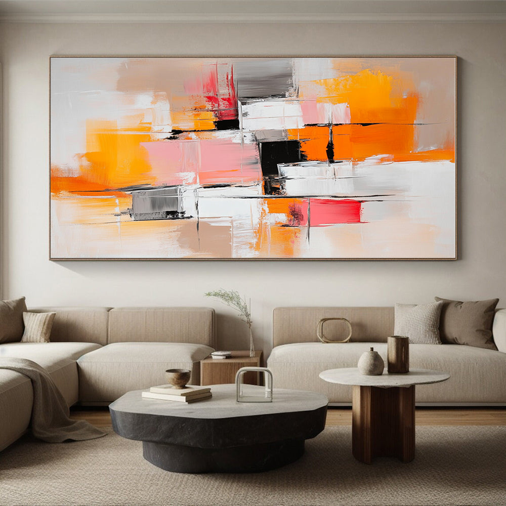 Color Block Abstract Painting with Vibrant Geometry WINK760