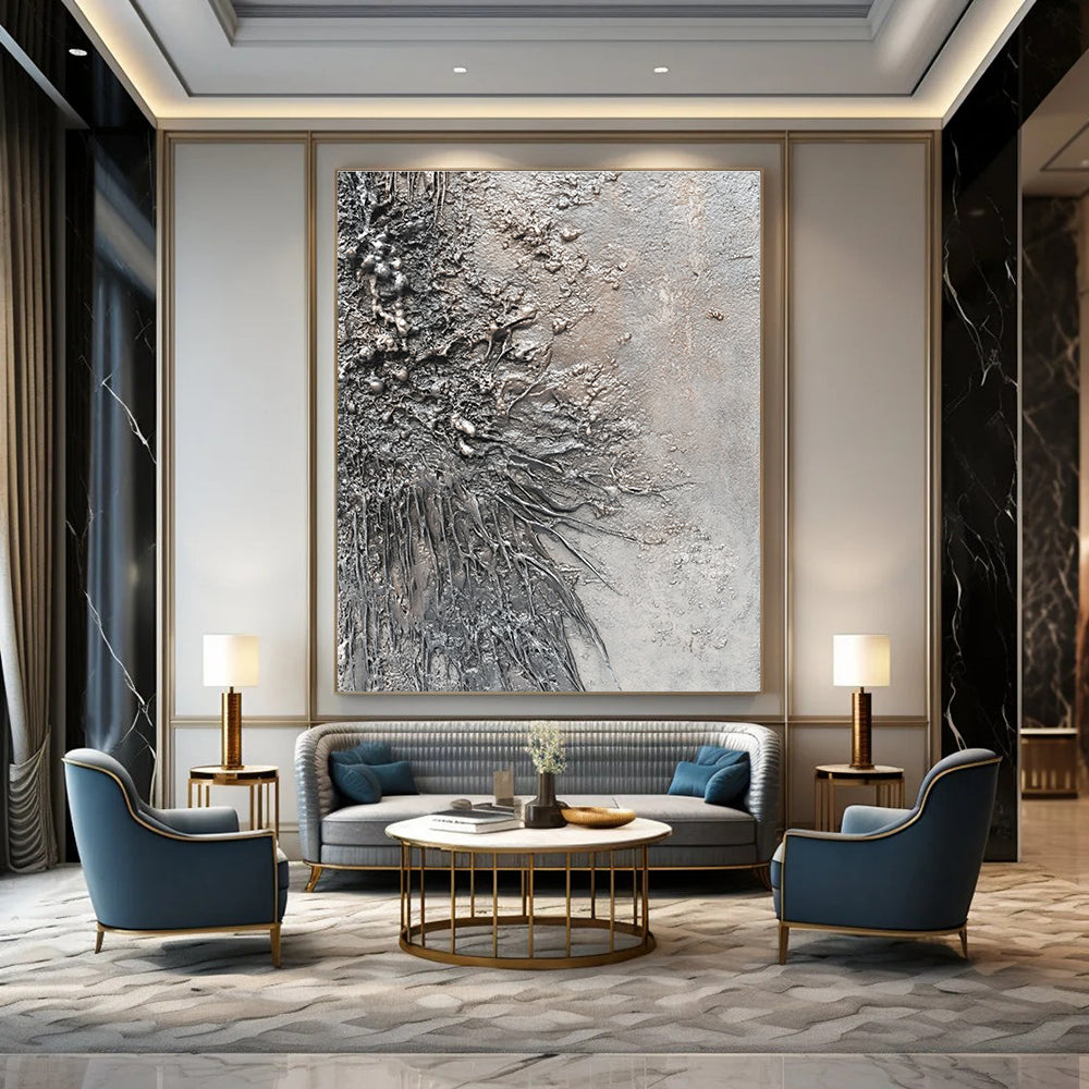 Textured Gray Roots Abstract Painting GAB0309