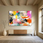 Colorful Abstract Collage: Playful Mix of Shapes and Colors Abstract Painting ABS168