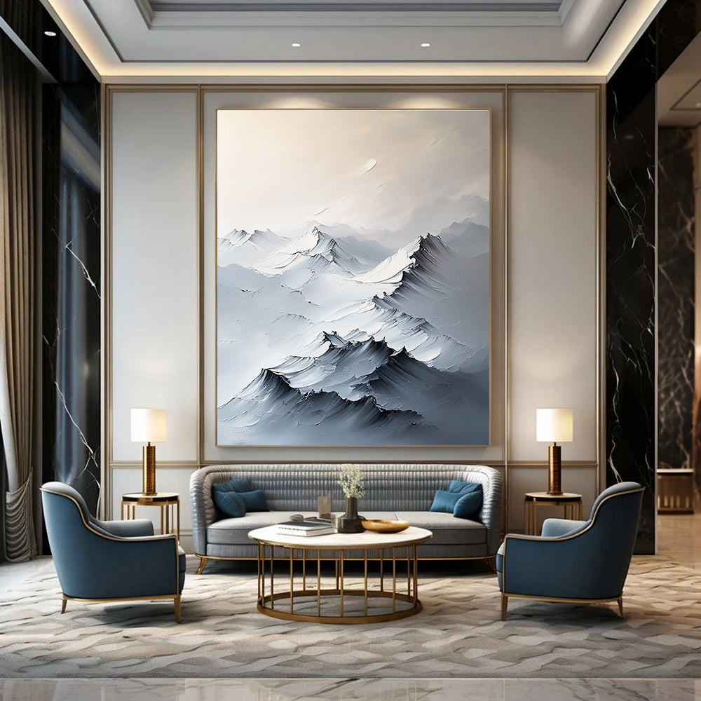 Textured Mountain Peaks Impasto Landscape Abstract Painting for Nature - Lovers’ Spaces GAB1541