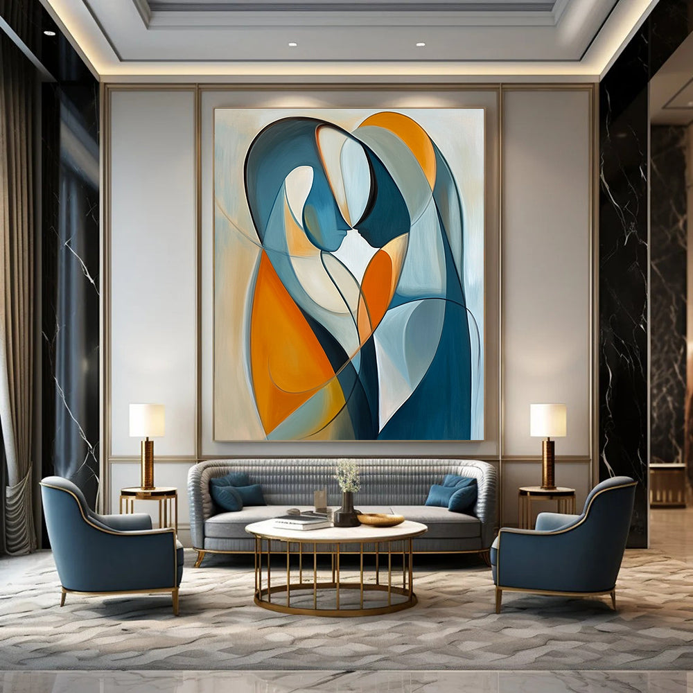 Curved Figure Abstract Painting for Romantic Restaurant Private Dining GAB1174