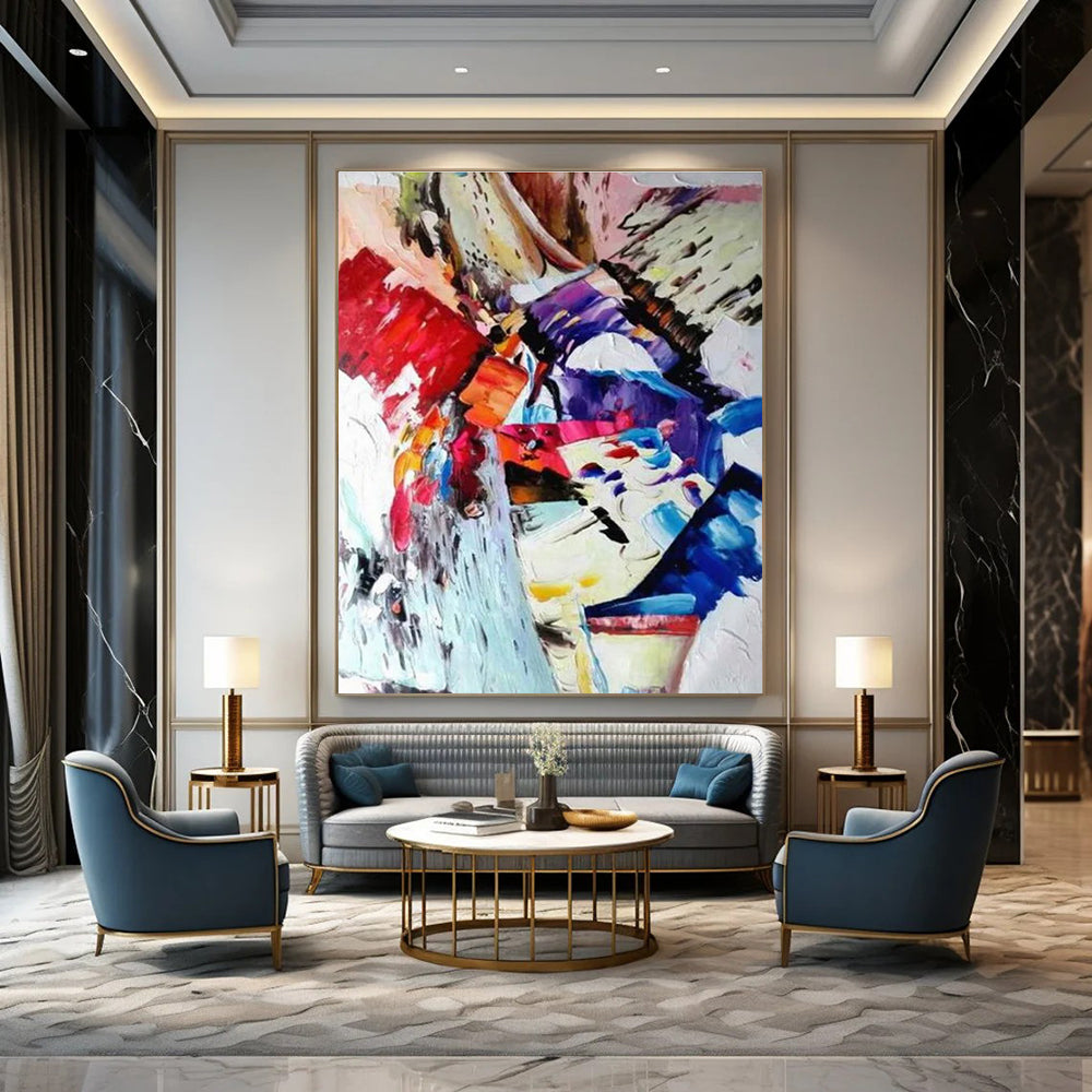 Colorful Abstract Composition Painting for Modern Living Rooms HENG420