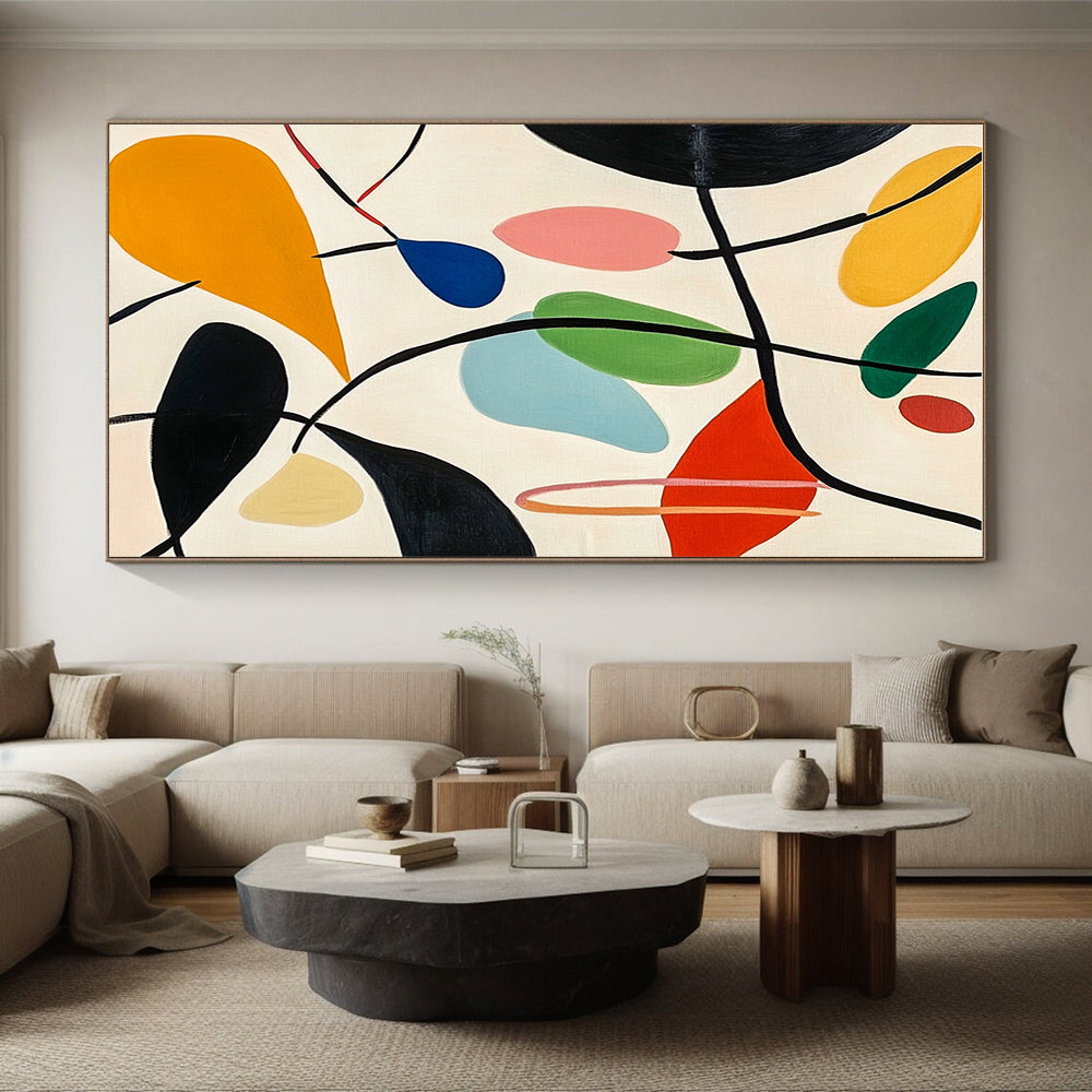 Colorful Organic Shapes Abstract Painting with Playful Vitality WINK092