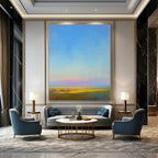 Colorful Field Abstract Painting for Bohemian - Style Living Rooms GAB1305