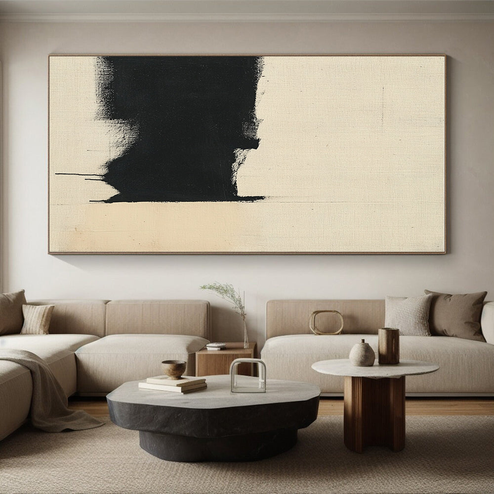 Dramatic Black Drips Abstract Painting with Edgy Drama WINK179