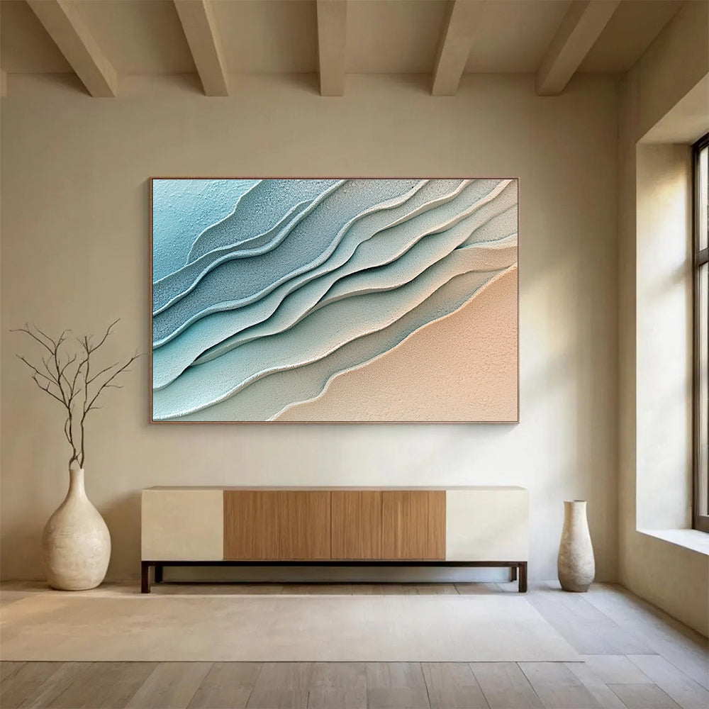 Layered Blue & Peach Textures  Coastal Calm ABS045