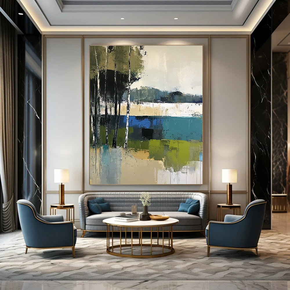 Forest Lake Abstract - Contemporary Nature Scene Art GAB0533