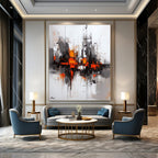 Vibrant Cityscape Art Abstract Painting for Energetic Workspaces GAB1398