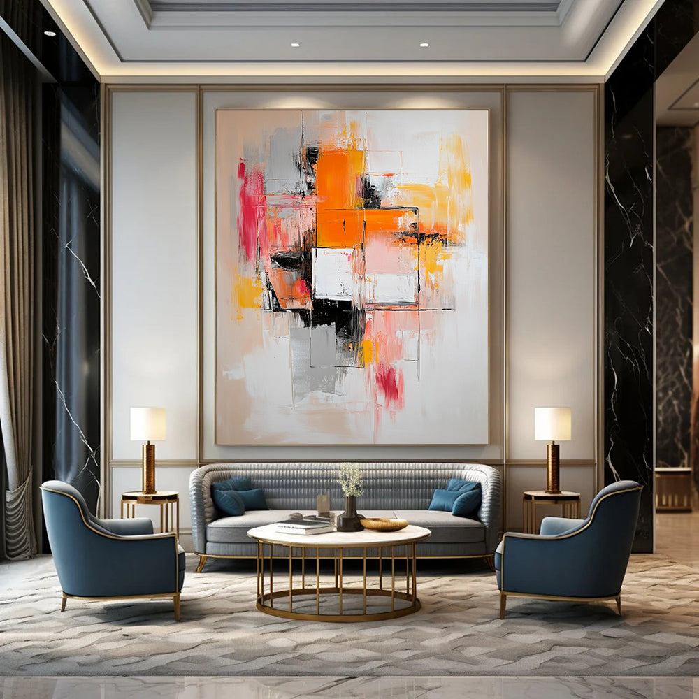 Colorful Geometric Abstract Painting for Modern Creative Workspaces GAB0913