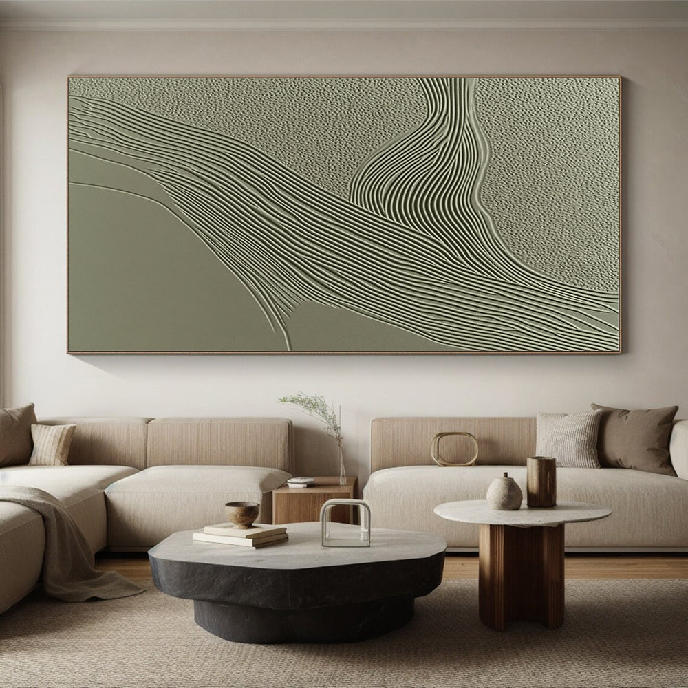 Textured Wavy Lines Abstract Painting with Tactile Rhythm WINK059