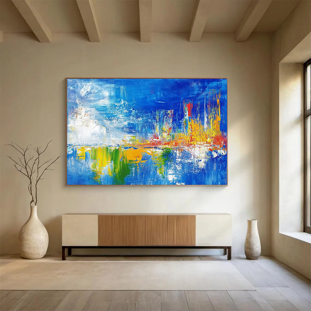 Colorful Cityscape Reflection Abstract Painting ABS189