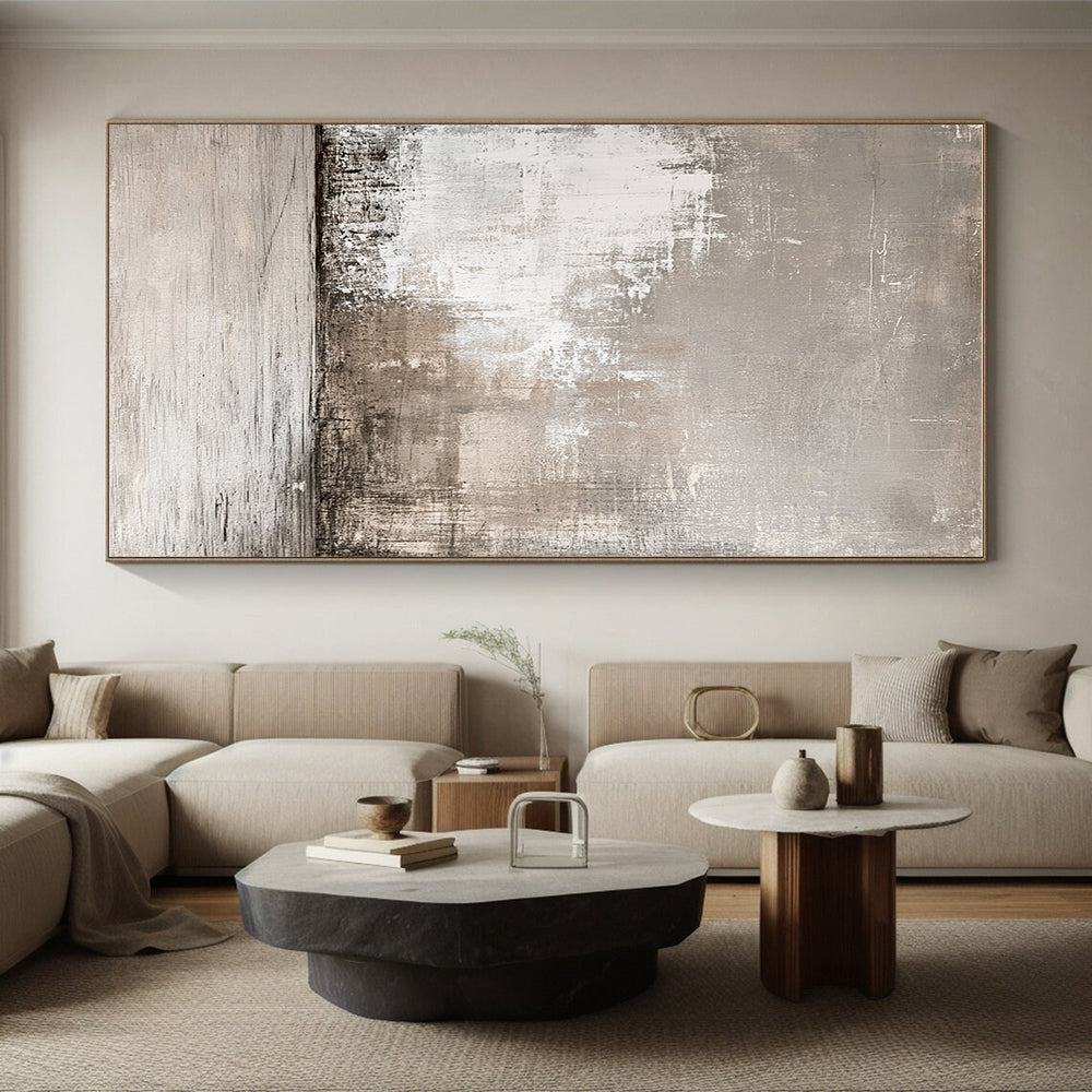 Light Gray Abstract Painting with Muted Complexity WINK121
