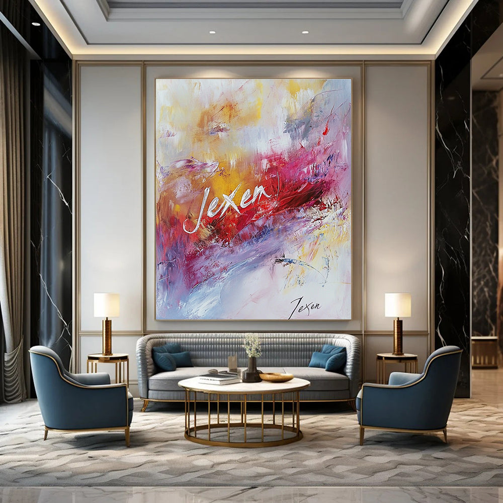 Colorful Abstract with Signature Painting for Personalized Home Studios GAB1229