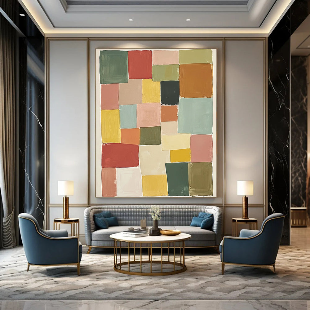 Color Block Collage Vibrant Abstract Painting GAB0360