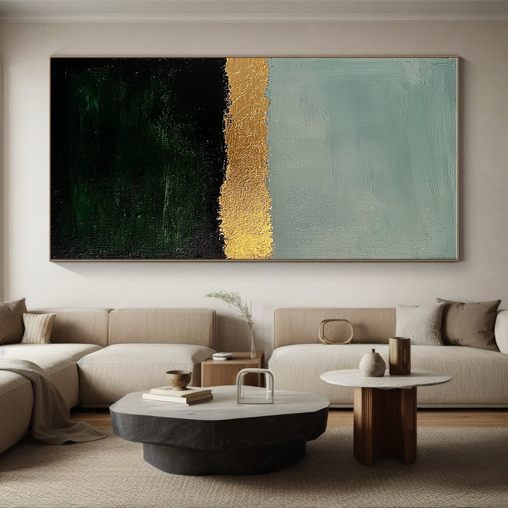 Gold Accent Landscape Abstract Painting with Elegant Simplicity WINK191