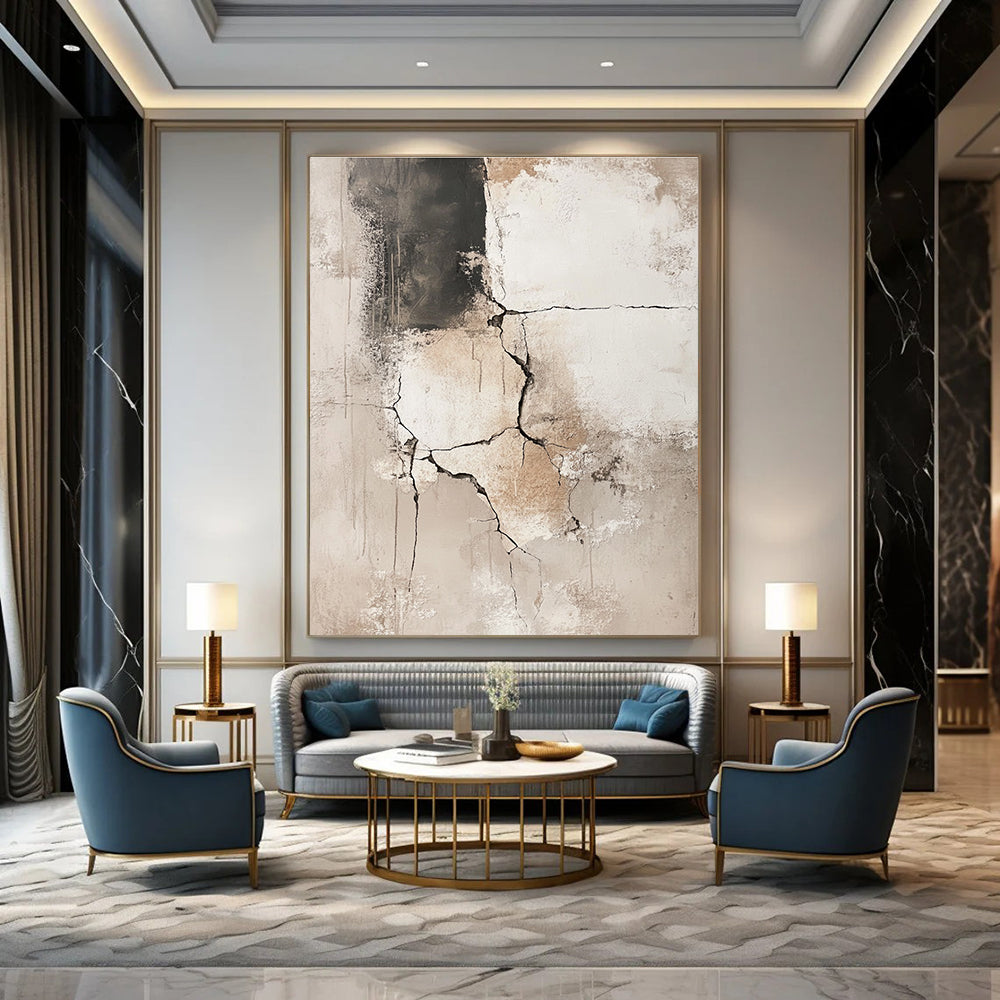 Cracked Texture Abstract Painting for Industrial - Chic Interiors GAB0697