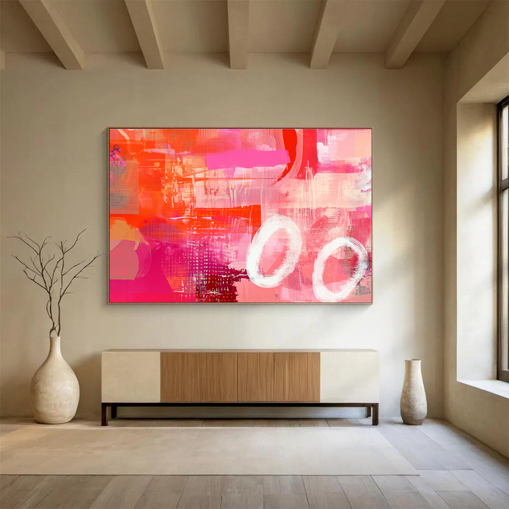 Dynamic Pink - Orange Abstract Fusion Abstract Painting ABS133