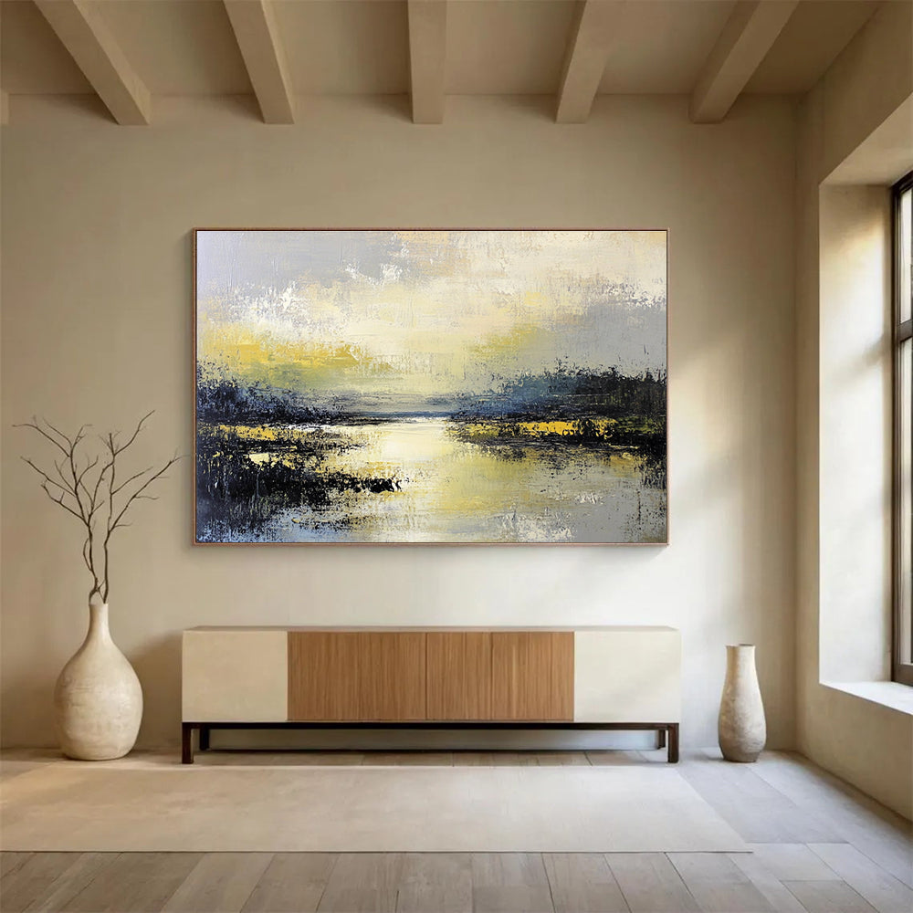 Yellow - Green Landscape Abstract Painting ABS238