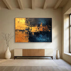 Golden Night Abstract Painting with Mysterious, Luxurious Tones ABS529