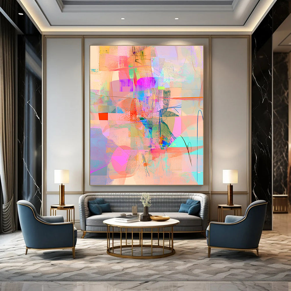Colorful Collage Abstract Painting for Creative Studios GAB1028