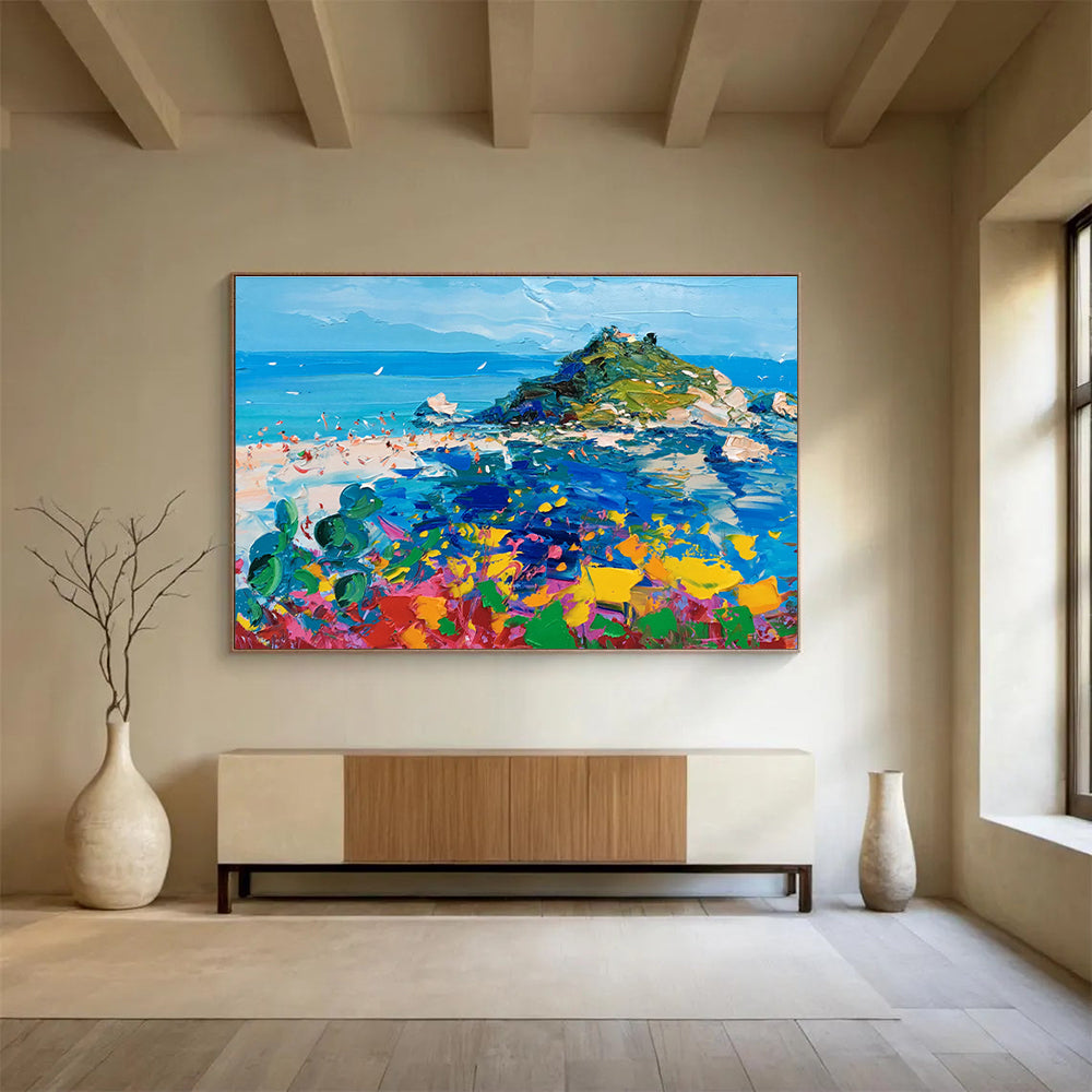 Island Beach Abstract Painting for Tropical Resort Spas YHT479