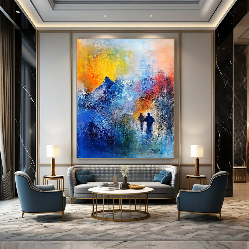 Dreamy Mountain Walk Abstract Painting for Adventure - Inspired Spaces GAB0689