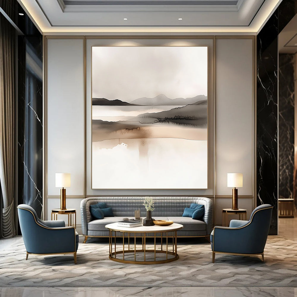 Sepia Landscape Abstract Painting for Vintage - Inspired Libraries GAB0989