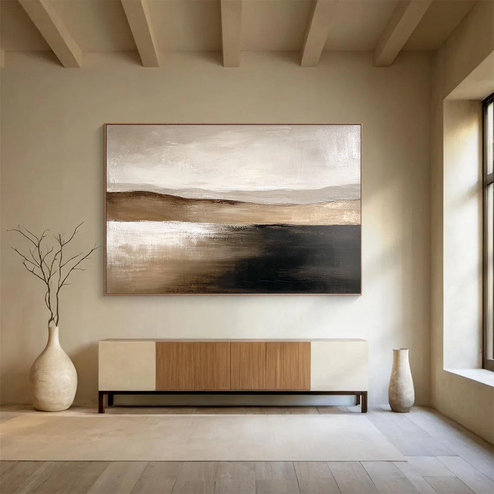 Earth - Toned Textured Landscape Abstract Painting Inspired by Nature ABS227