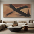 Minimalist Brown Black Abstract Painting with Subtle Impact WINK592