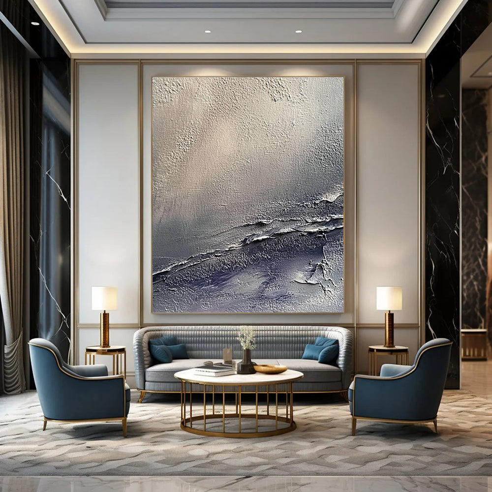 Textured Grey Layers Abstract Painting of Subtle Depth GAB0085