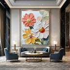 Textured Floral Bouquet Impasto Flower Abstract Painting GAB0278