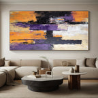 Purple Orange Abstract Painting with Bold Contrast WINK563