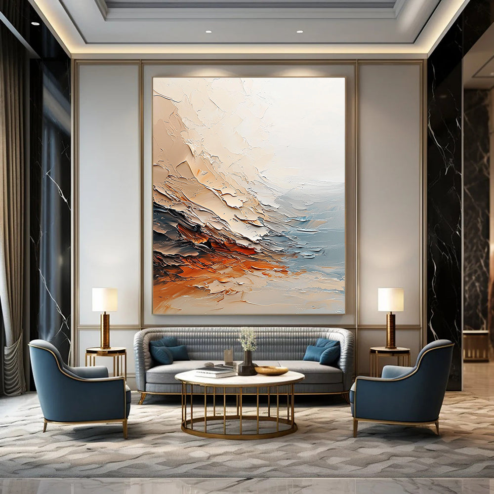 Textured Abstract Landscape - Dynamic Brushstroke Artwork GAB0531